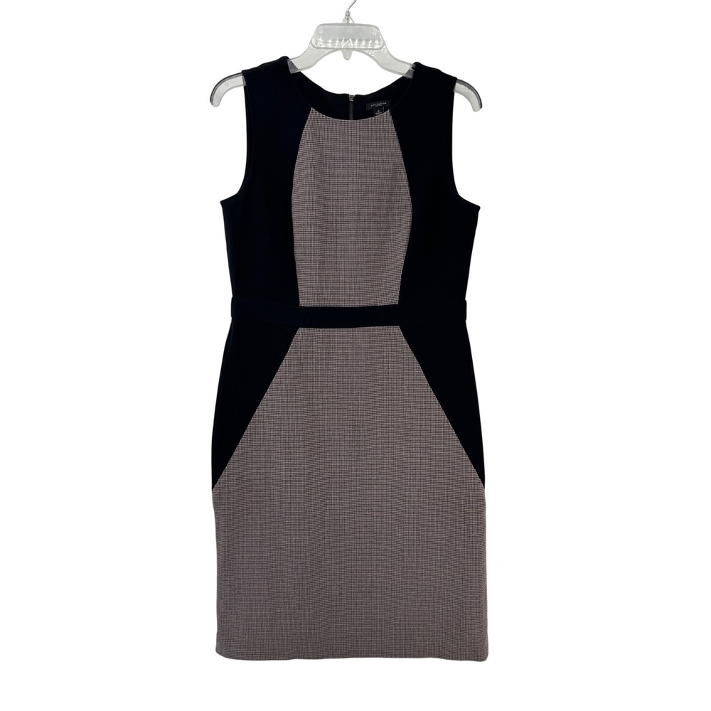 Ann Taylor Dress Black Plaid Office Business Workwear Cocktail Party Chic Size 8
